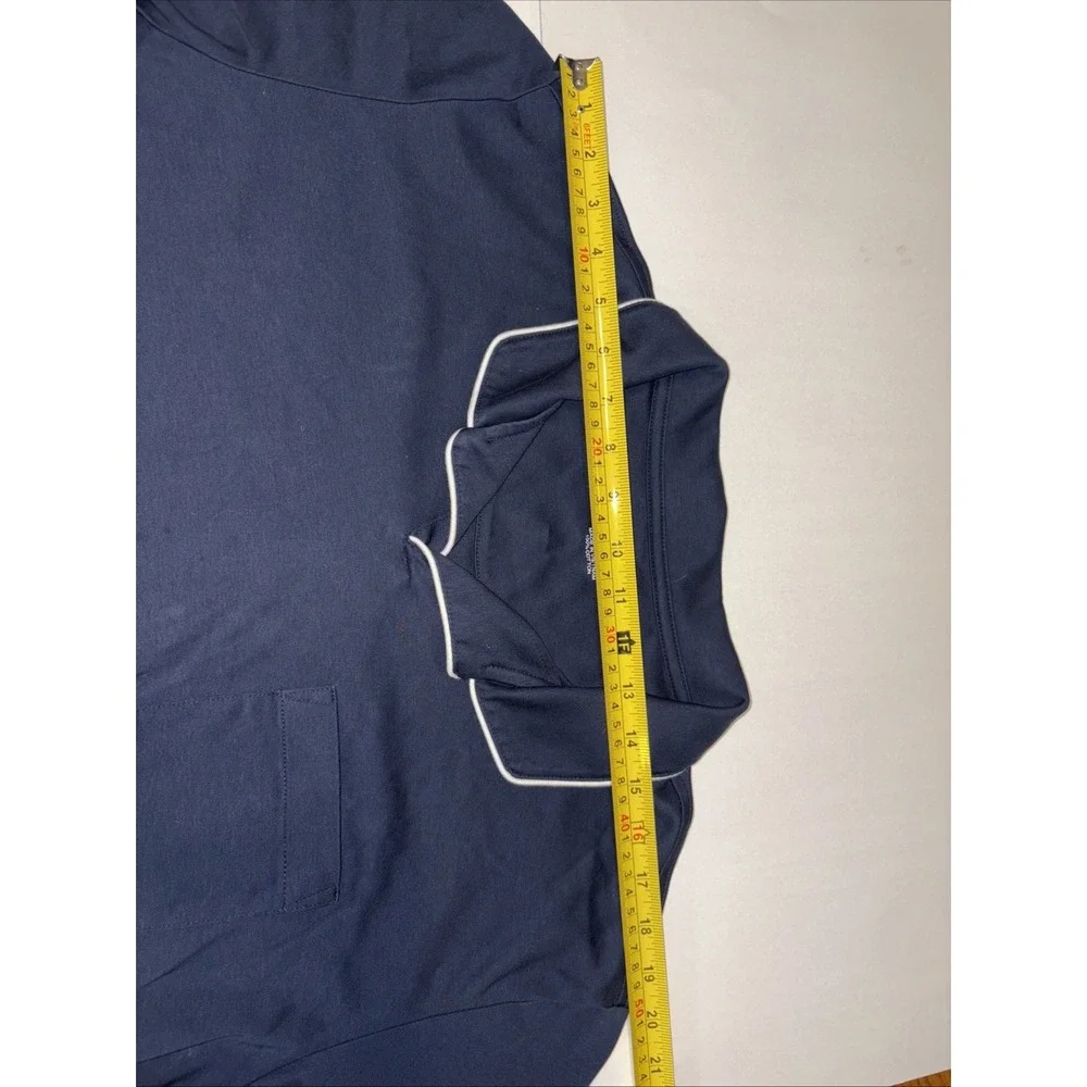 Untuckit Mens Medium Blue Stretch Knit Golf Polo Short Sleeve 100% Cotton‎ 2XL